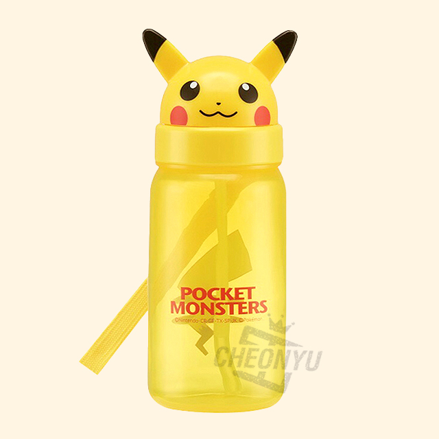 Pikachu Face Straw Bottle 350ml