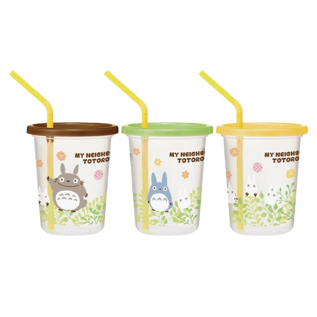 Totoro Plants Straw Tumbler 3P Set 320 ml