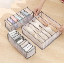 Mesh material socks underwear divider organizer