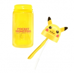 Pikachu Face Straw Bottle 350ml