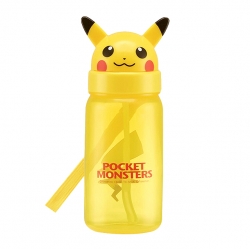 Pikachu Face Straw Bottle 350ml