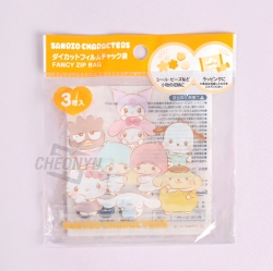 Sanrio Characters Die Cut Fancy Zip Bag 3P Set