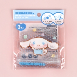 Sanrio Characters Die Cut Fancy Zip Bag 3P Set - Cinnamoroll