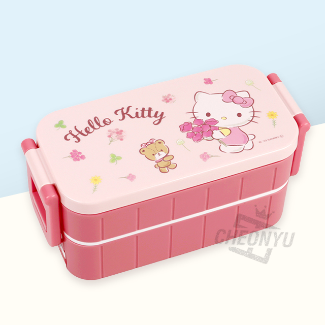 Hello Kitty Flowerless 2-Tier Lunch Box (With Chopsticks)