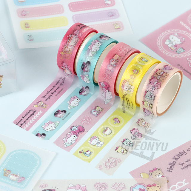 Hello Kitty Pearl Masking tape and Diary Deco Sticker Set