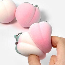 Peach Fabric Squishy Keyring