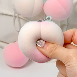 Peach Fabric Squishy Keyring