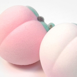 Peach Fabric Squishy Keyring