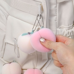 Peach Fabric Squishy Keyring