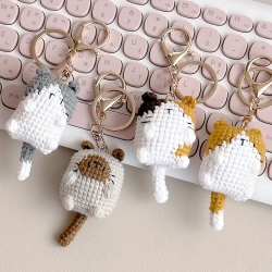 Crocheted Cat Keyring (Random)