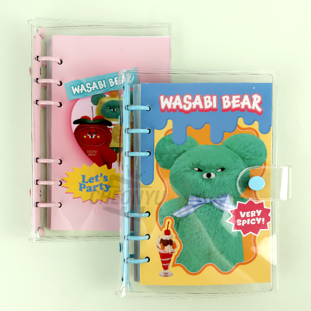 WasabiBear Transparent 6-hole diary, Random