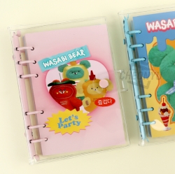 WasabiBear Transparent 6-hole diary, Random