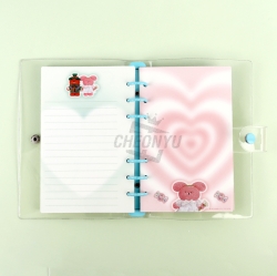 WasabiBear Transparent 6-hole diary, Random