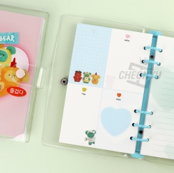 WasabiBear Transparent 6-hole diary, Random