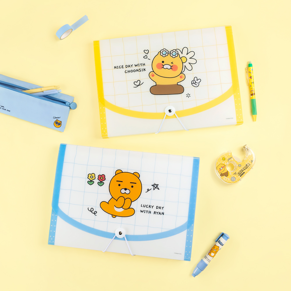 Kakao friends say cheese Accordion Document File, 12Pockets 