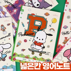 Sanrio Wide-Ruled English Notebook, Sets of 5pcs