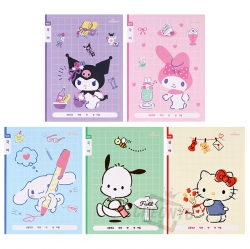 Sanrio 10-Column Korean Notebook, Sets of 5pcs