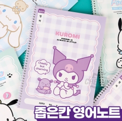 Sanrio Narrow-Ruled English Notebook, 8pcs