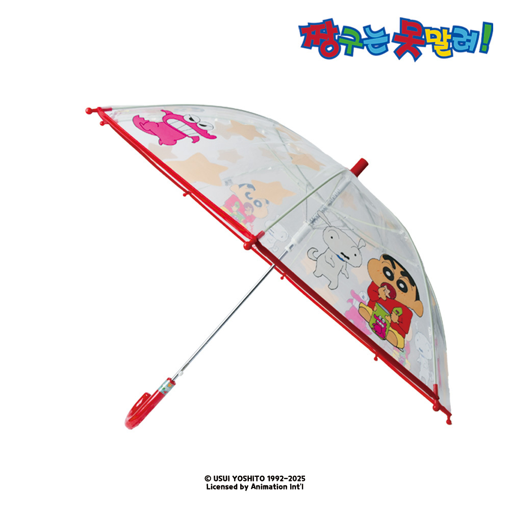 짱구 초코비 투명 장우산 50cm - 레드