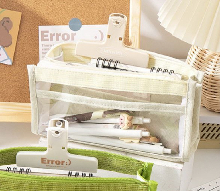 Large 6-tier transparent simple pouch pencil case
