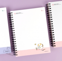 Long-tailed tit Hard cover Notebook, Random