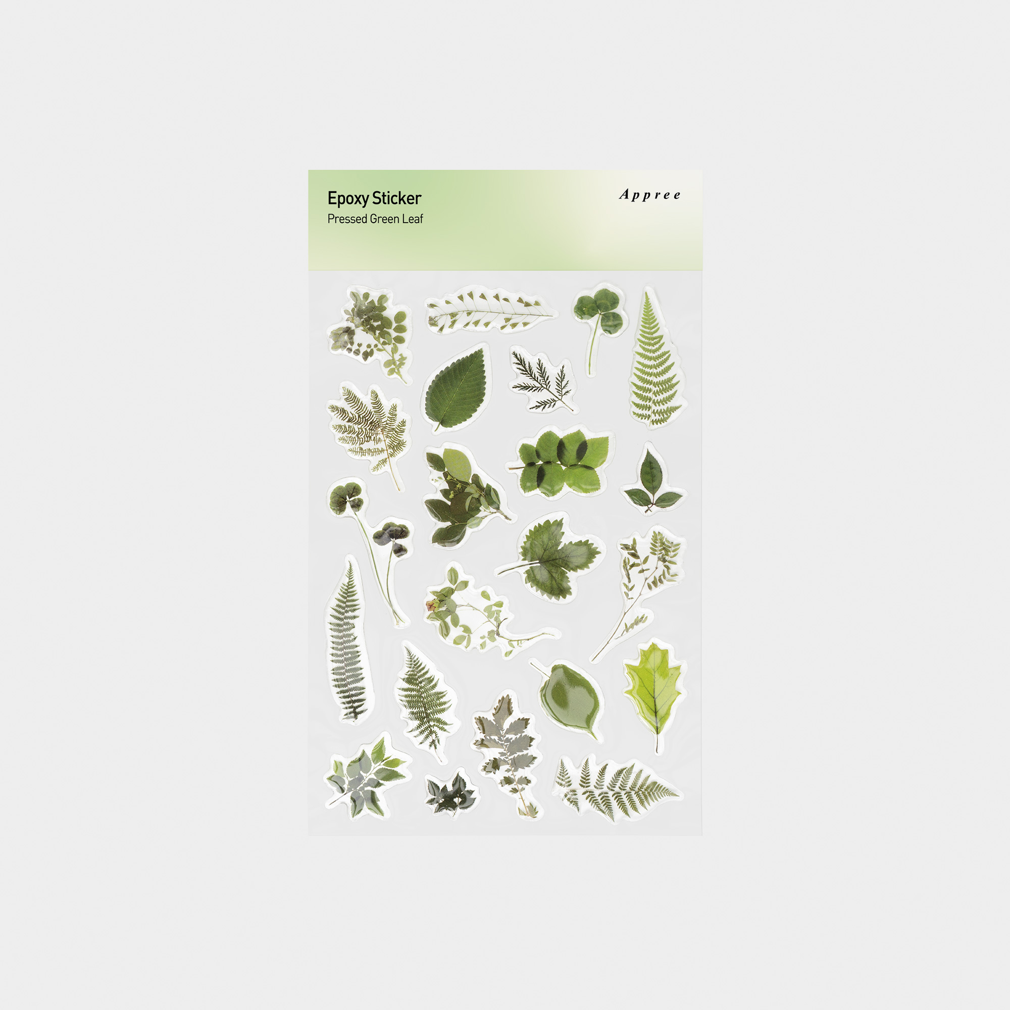 Epoxy Sticker_Pressed Green Leaf