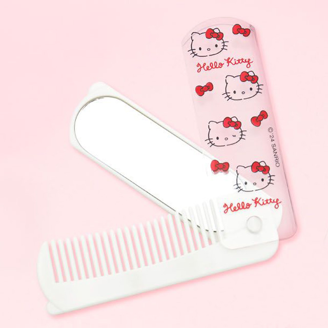 Sanrio Hello Kitty Folding Comb and Mirror Set