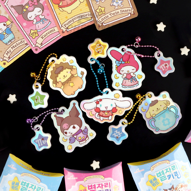 Sanrio Horoscope Card Zodiac Keyring , Sets of 20pcs