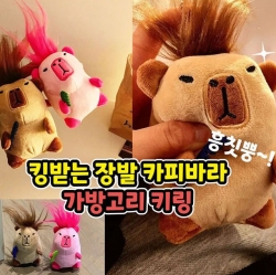 Annoyed Long-Haired Capybara Bag Charm Keyring (1pcs) Random 