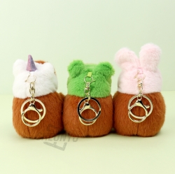 Mini Capybara Plush Keyring with Head Hoodie 9cm, Random
