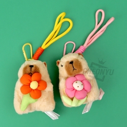 Flower Capybara Plush Keyring, Random 