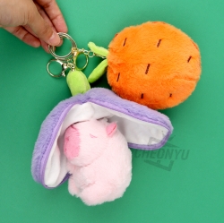 Fruit Zipper Capybara Plush Keyring, Random 