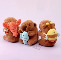 Animal Friends Capybara Plush Keyring, Random 