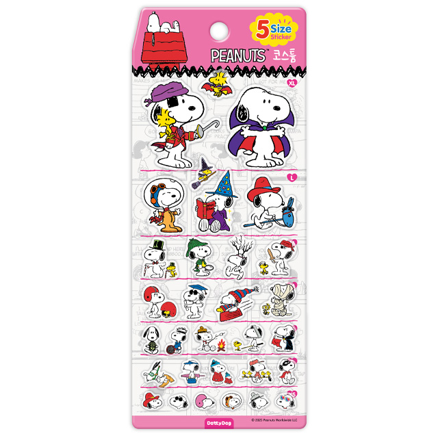 Snoopy 5-Size Stickers_Costume