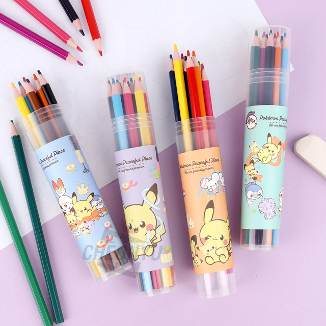 Pokemon 12‑Color Colored Pencil Set, Random