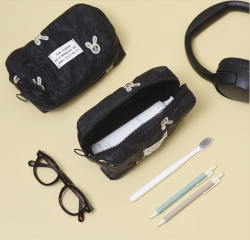 Large Capacity Black Rabbit Travel Underwear Cosmetics Pouch (Large)