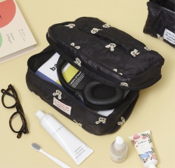 Large Capacity Black Rabbit Travel Underwear Cosmetics Pouch (Large)