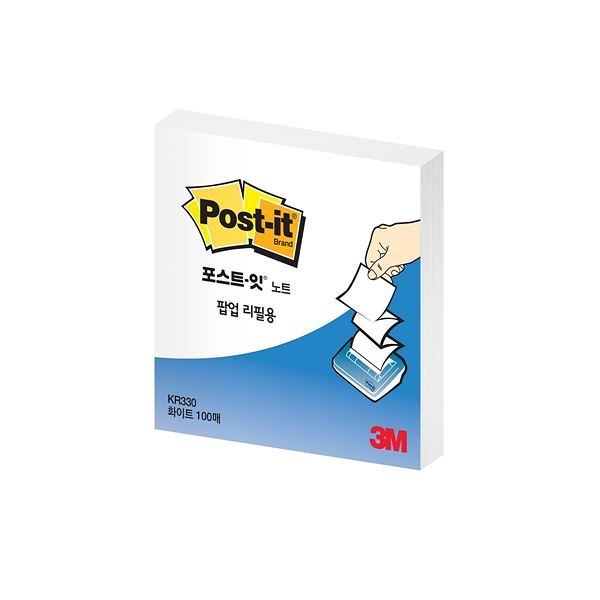 포스트잇 노트 팝업 리필용 화이트 KR330 (76x76)