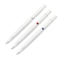 Blen Ballpoint Pen(0.5mm) White Body, 10 Count, Emulsion Ink 