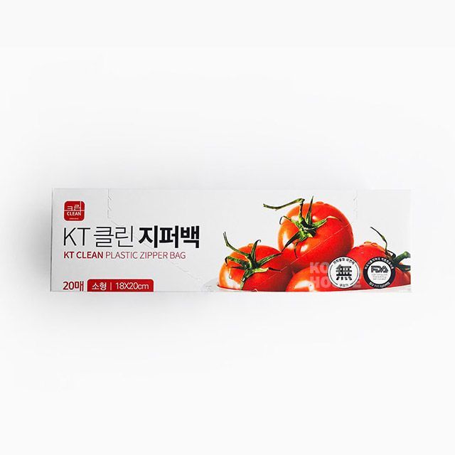 KT clean plastic Zipper Bag 20ea, 180X200mm