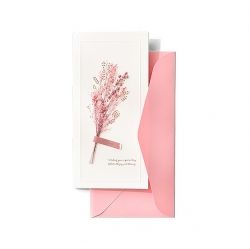 Preserved Flowers Thank You Card, Pink 