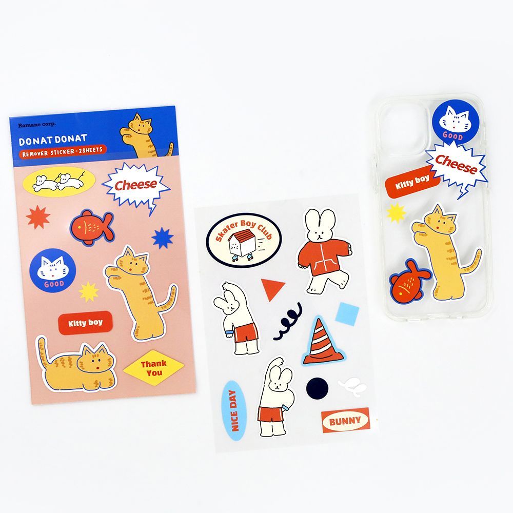 DONATDONAT Remover Sticker & TPU Phone Case Set for iphone12 series
