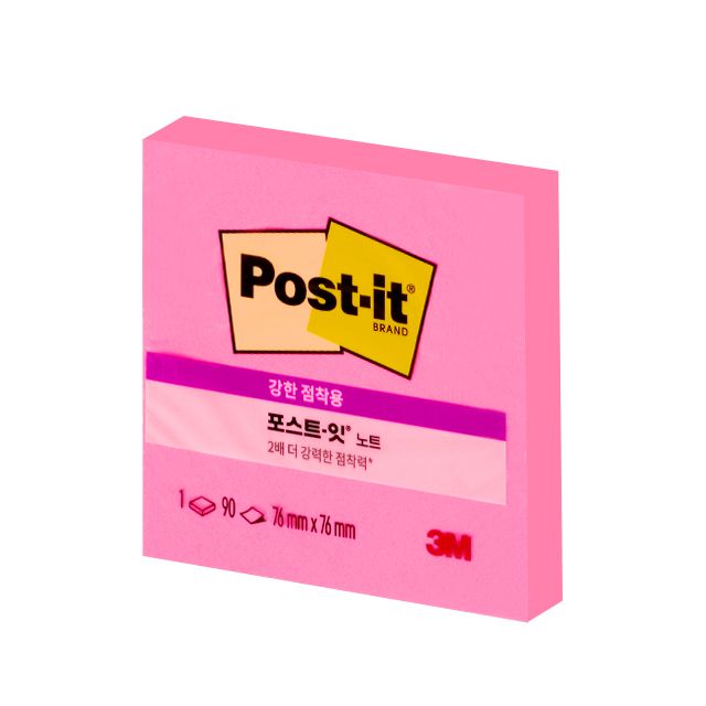 포스트잇 노트 강한점착용  네온핑크 654 (76x76)