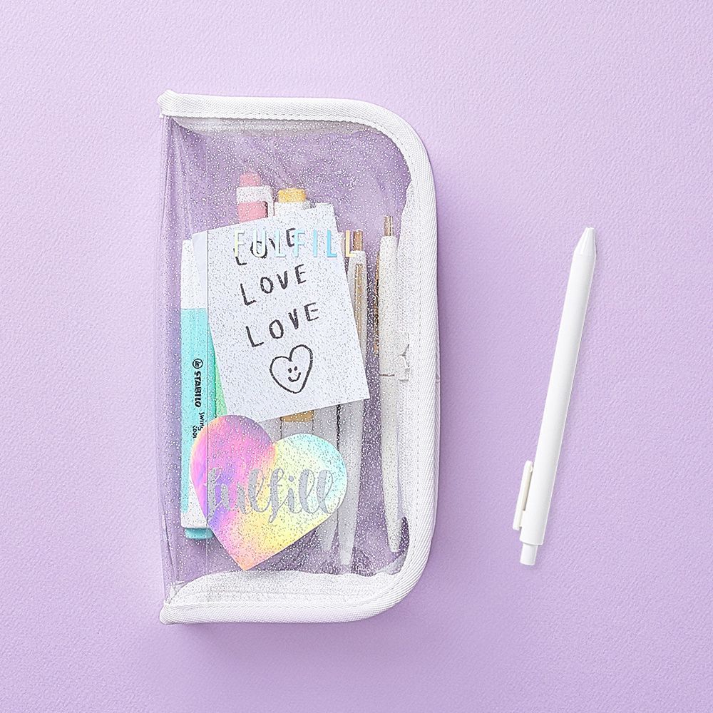 Glitter clear  pencil case