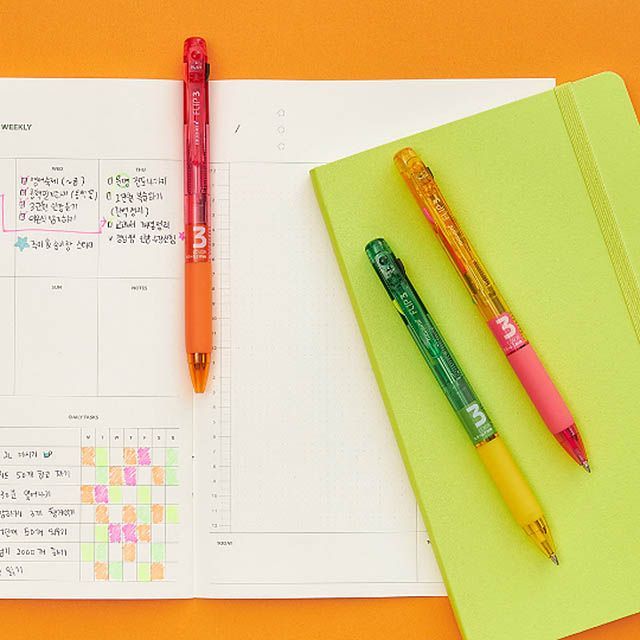 플립3-3색 형광볼펜 (12개 1세트)