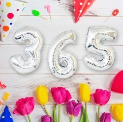 90cm Number Foil Balloon Gloss Silver