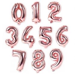 30cm Number Foil Balloon Gloss Rosegold