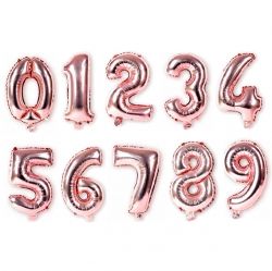 30cm Number Foil Balloon Gloss Rosegold