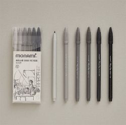 Plus Pen 3000 Pigment Water-Based Pens 6Colors Set 
