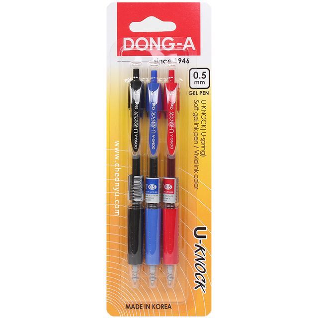 유노크 볼펜 0.5mm 혼합 3개입 세트